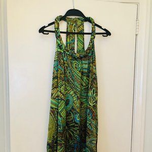 Calypso St Barth turquoise and green silk dress